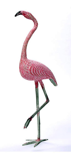 Pink Flamingo Metal Sculpture